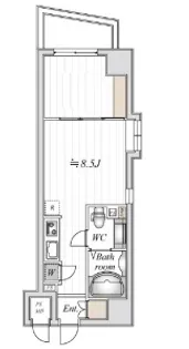 1LDKの間取り画像