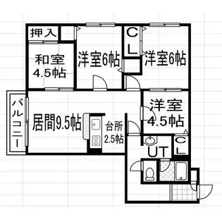 北海道札幌市西区発寒十二条3【マンション】の間取り