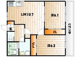 フェルト2420【2階】の間取り