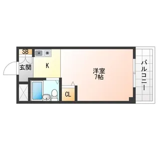 フラット鳴尾【4階】の間取り