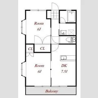 土屋コーポ連取【1階】の間取り