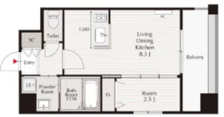 アルティザ大濠公園【9階】の間取り