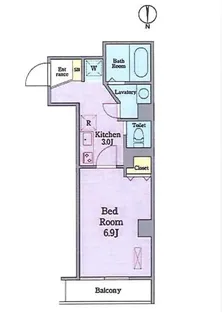 JUタワーフロントKINSHICHO【9階】の間取り