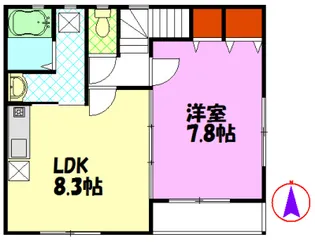 田村5丁目貸家【2階】の間取り
