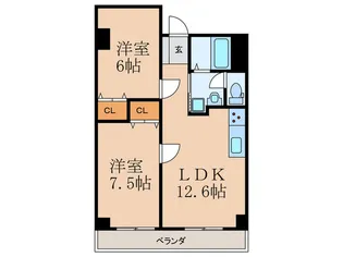 龍宝グリーンハイツ【7階】の間取り