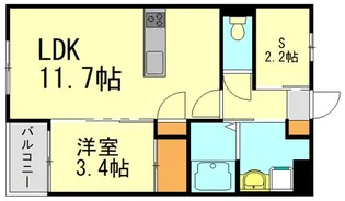 ベルオロール大善寺【3階】の間取り