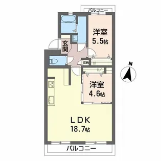 コモド天野【1階】の間取り