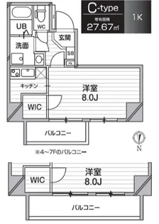 レピュア錦糸町【2階】の間取り