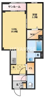 サニープレイス 古町【1階】の間取り