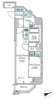 プライムブリス東中野駅前【6階】の間取り