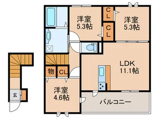 シティパル櫻【2階】の間取り