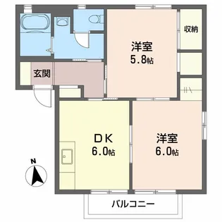 サン ベルナール【1階】の間取り