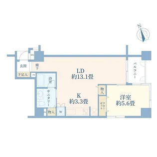 朝日サテライト六本木【4階】の間取り