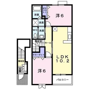 グラン ヌーベル B【2階】の間取り