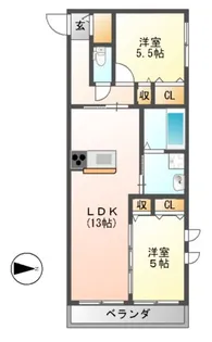 メゾンソレイユ【2階】の間取り