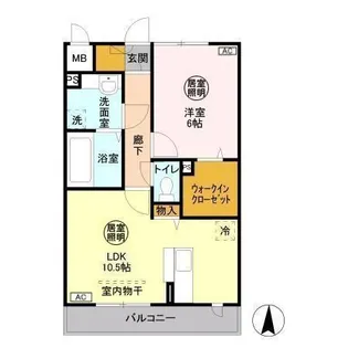 プリモフィオーレ【2階】の間取り