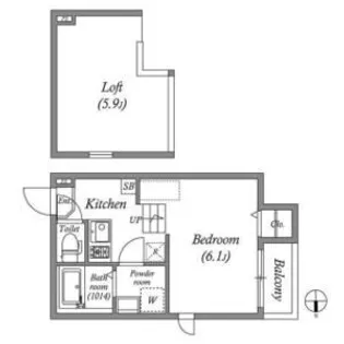 アーバンテラス伝法【2階】の間取り