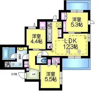 プランドール南流山【3階】の間取り