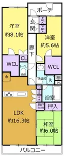 ヴィスタガーデン川越【9階】の間取り