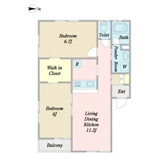 プリエ・パル【2階】の間取り