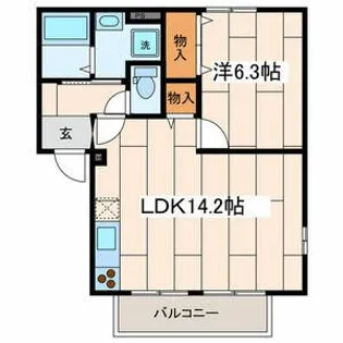 ペアシティハイツI【1階】の間取り