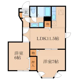 ハーヴェストF-A【1階】の間取り
