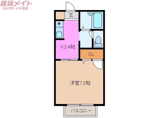 フラットルール B棟【2階】の間取り