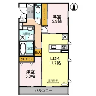 プリマベーラ巽東【1階】の間取り