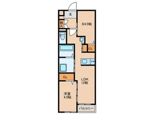 ビタミンテラス明石別所町【2階】の間取り