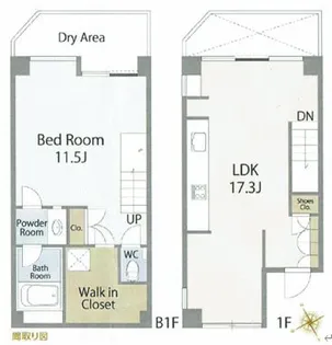 ヒルハイツ代官山【1階】の間取り