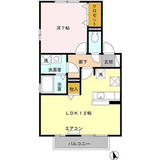 ルナフローラ B【2階】の間取り