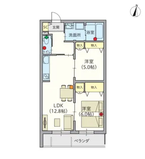 (シニア限定)ヘーベルVillage堀ノ内【4階】の間取り