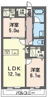 メゾン オ ヴォ ソル【1階】の間取り