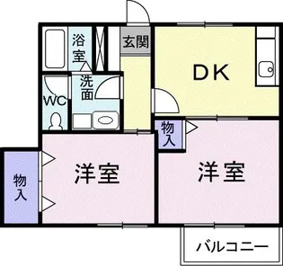 パークサイドおおやA【1階】の間取り