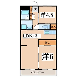 アイネット甲斐【4階】の間取り