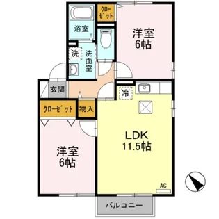 オークデール B【1階】の間取り