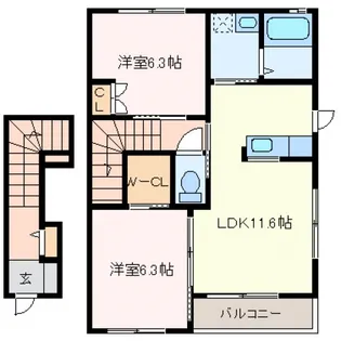 プチ・フルールG【2階】の間取り
