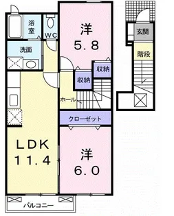 ニュー シャトーB【2階】の間取り