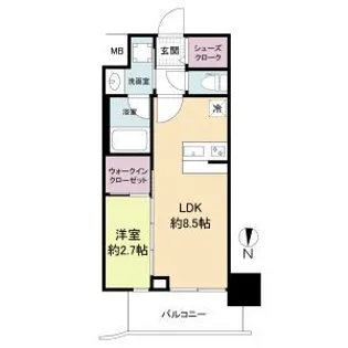 セレニテ江坂グランデ【2階】の間取り