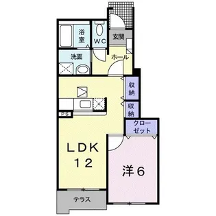 プレシャスコートK東松江II【1階】の間取り