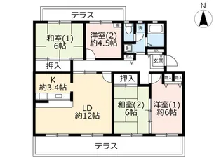UR高の原駅東第2【5階】の間取り