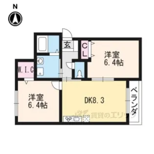クアトロ妙心寺南【2階】の間取り