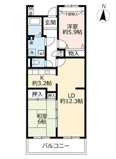UR茨木学園町【1階】の間取り