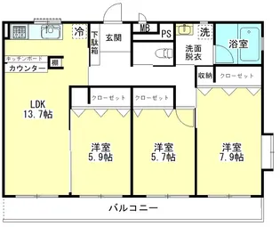 ミリオンステージ【3階】の間取り