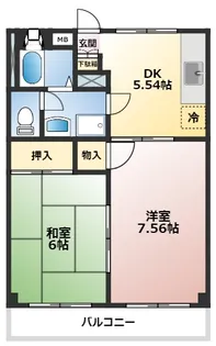 ウイングヤマセ【1階】の間取り