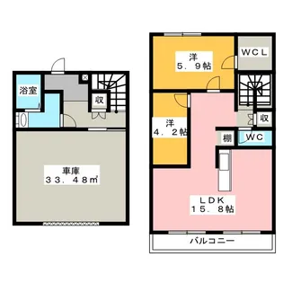 モンレーヴイーストガーデンA棟【2階】の間取り