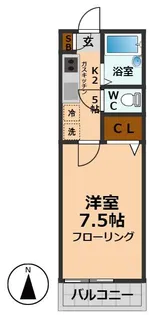 カーサイズミB棟【1階】の間取り
