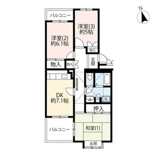 UR多摩ニュータウンリベレ向陽台【4階】の間取り