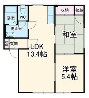 メゾンかねこB【1階】の間取り