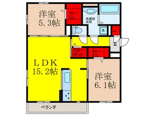 キャトル【2階】の間取り